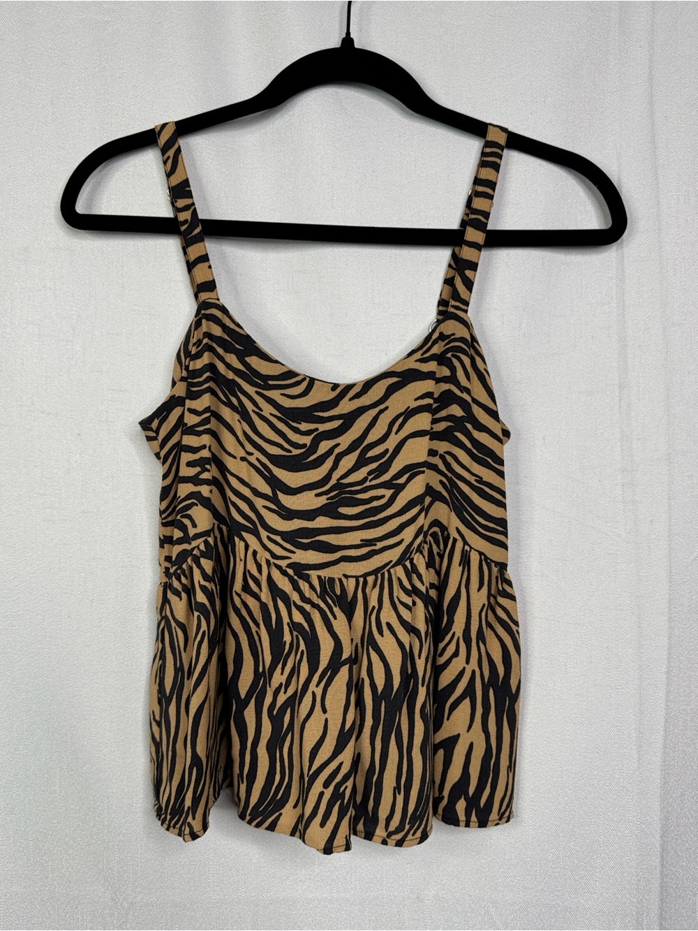 584. Hollister Zebra-Print Spaghetti Strap Camisole - Tan & Black